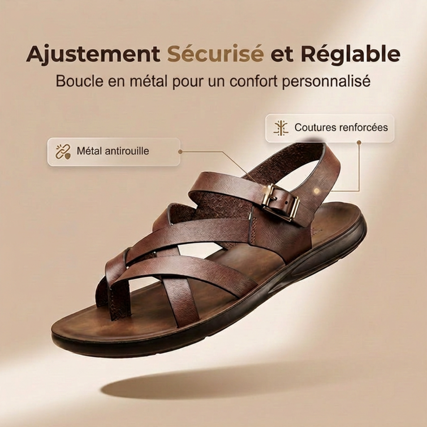 Sandale Romane Confort+ | Cuir vegan & semelle ultra-souple
