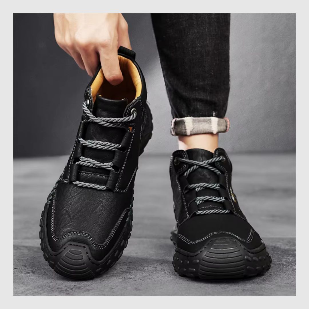 Bottes Courtes à Lacets Antidérapantes En Polaire Chaude Pour Hommes