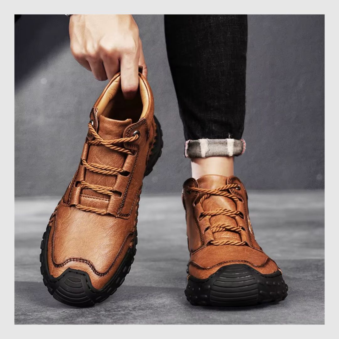 Bottes Courtes à Lacets Antidérapantes En Polaire Chaude Pour Hommes