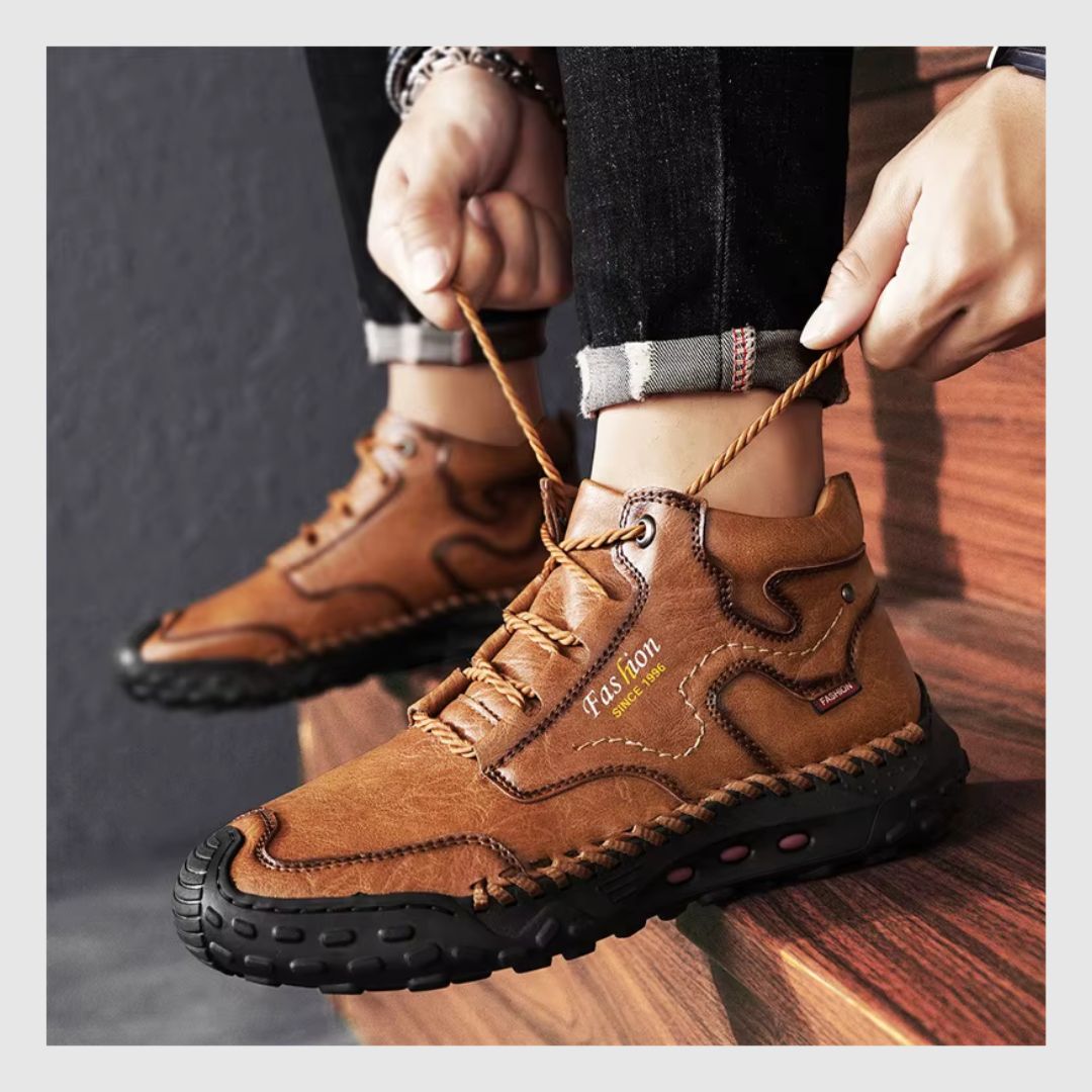 Bottes Courtes à Lacets Antidérapantes En Polaire Chaude Pour Hommes