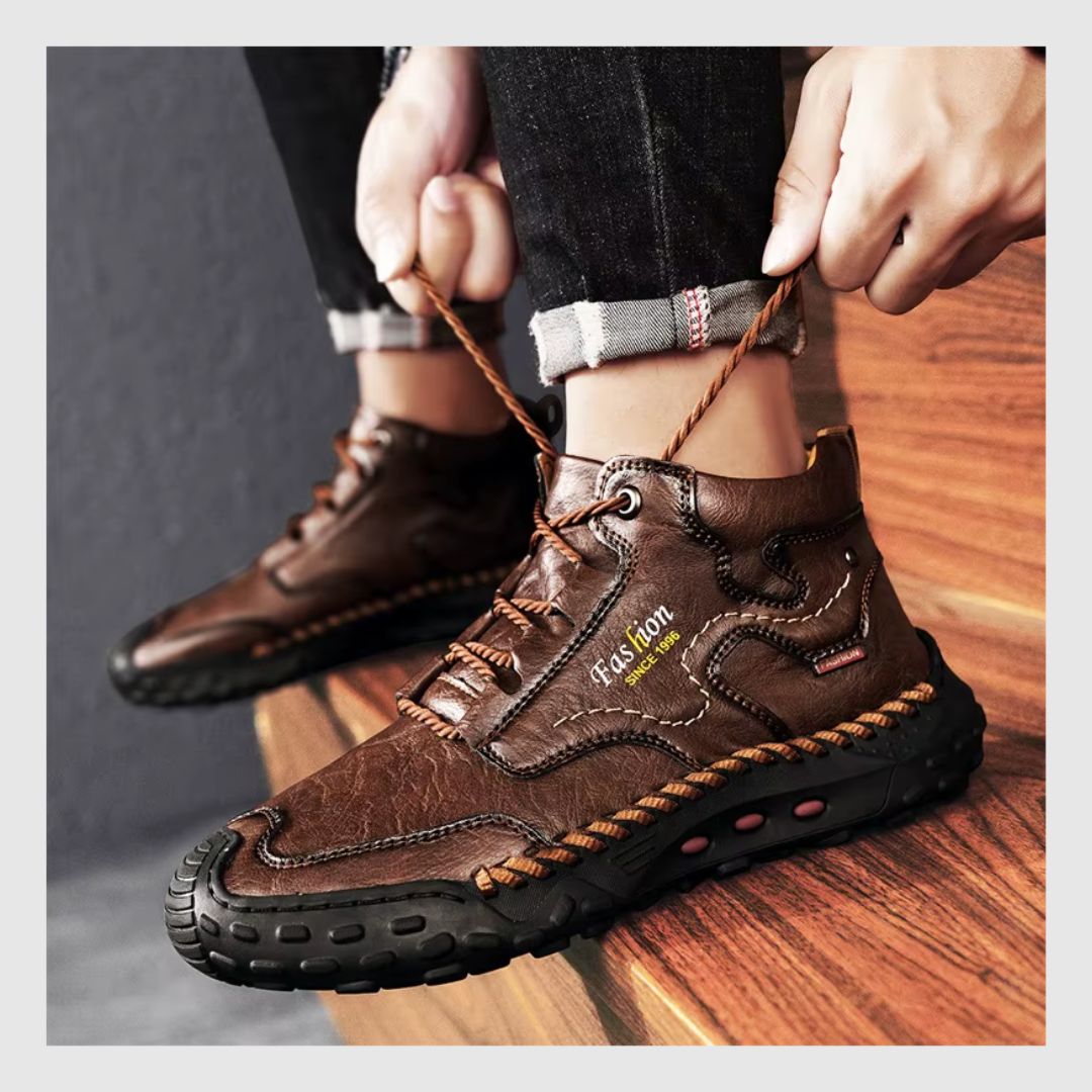 Bottes Courtes à Lacets Antidérapantes En Polaire Chaude Pour Hommes