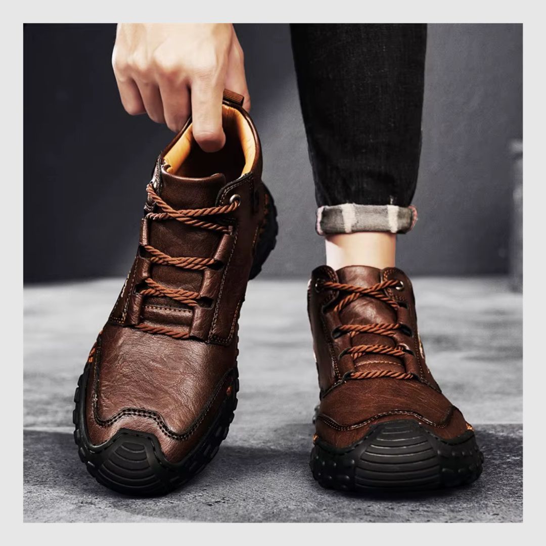 Bottes Courtes à Lacets Antidérapantes En Polaire Chaude Pour Hommes