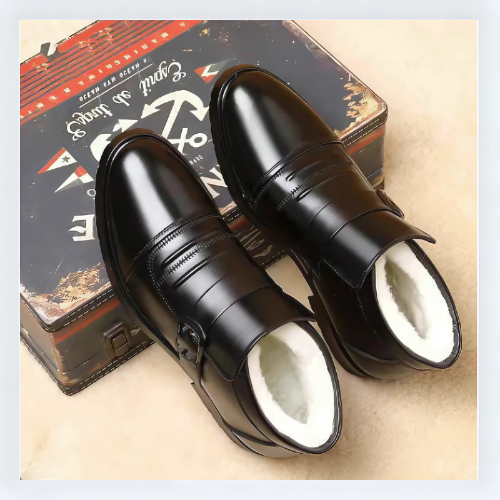 Chaussures chaudes et décontractées en cuir PU pour hommes