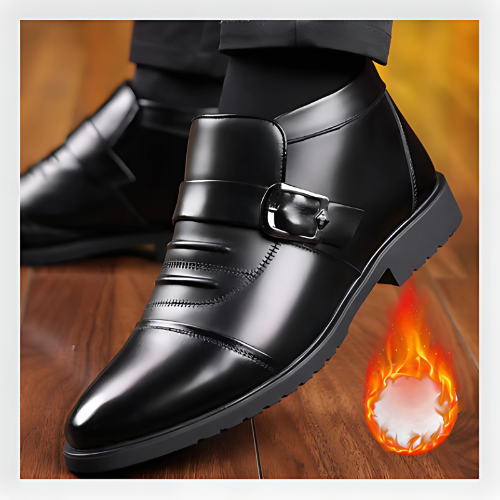 Chaussures chaudes et décontractées en cuir PU pour hommes