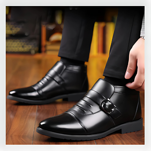 Chaussures chaudes et décontractées en cuir PU pour hommes