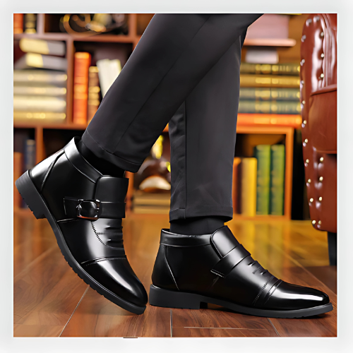 Chaussures chaudes et décontractées en cuir PU pour hommes