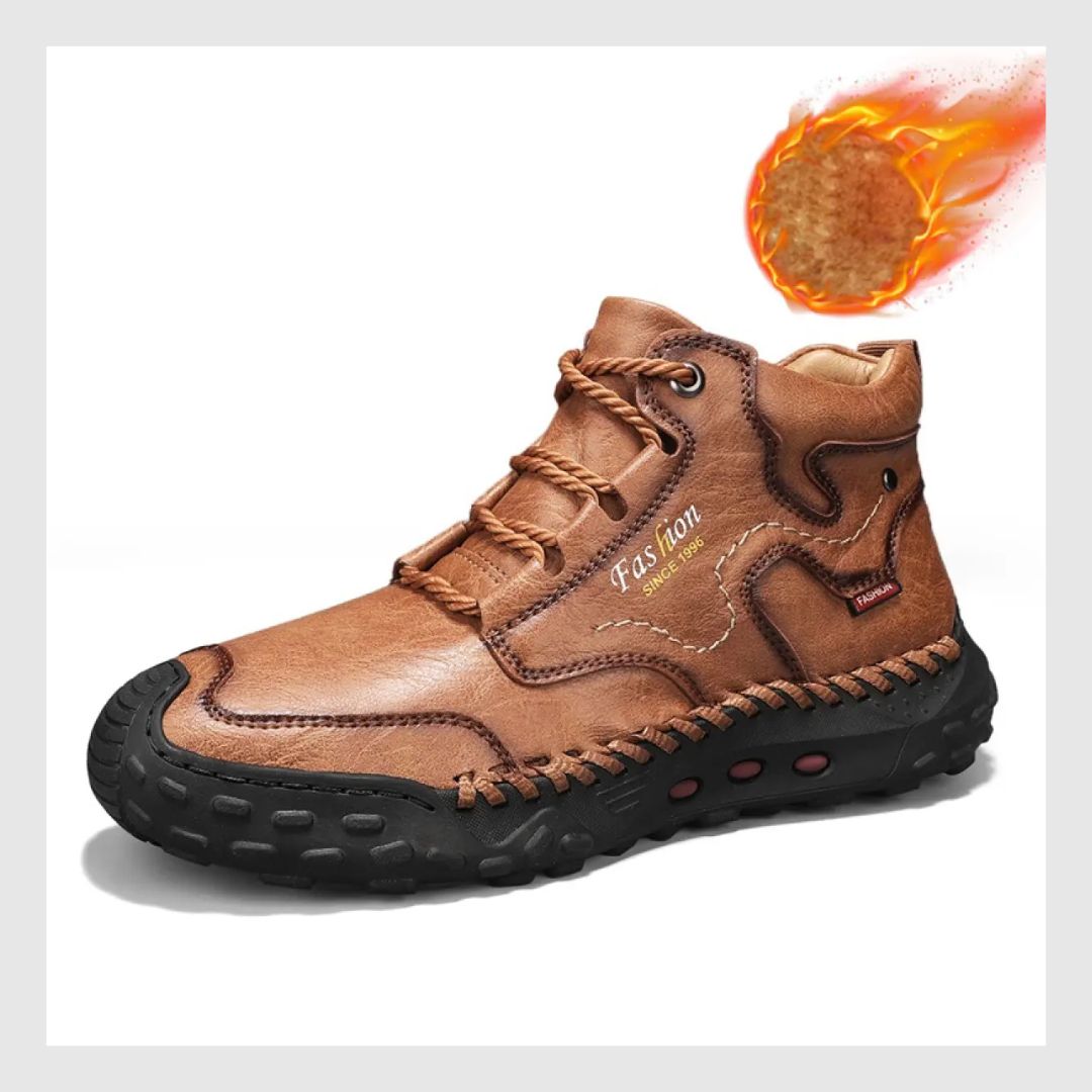 Bottes Courtes à Lacets Antidérapantes En Polaire Chaude Pour Hommes