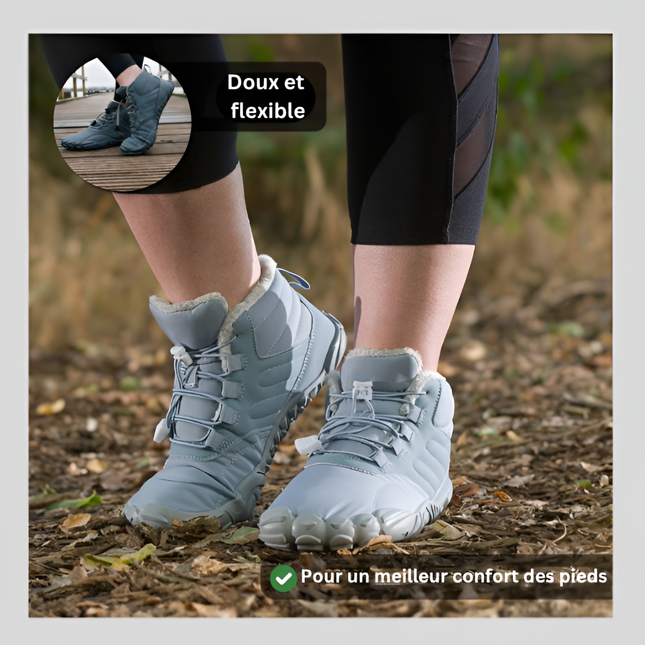 Chaussures pieds nus d'hiver antidérapantes et imperméables