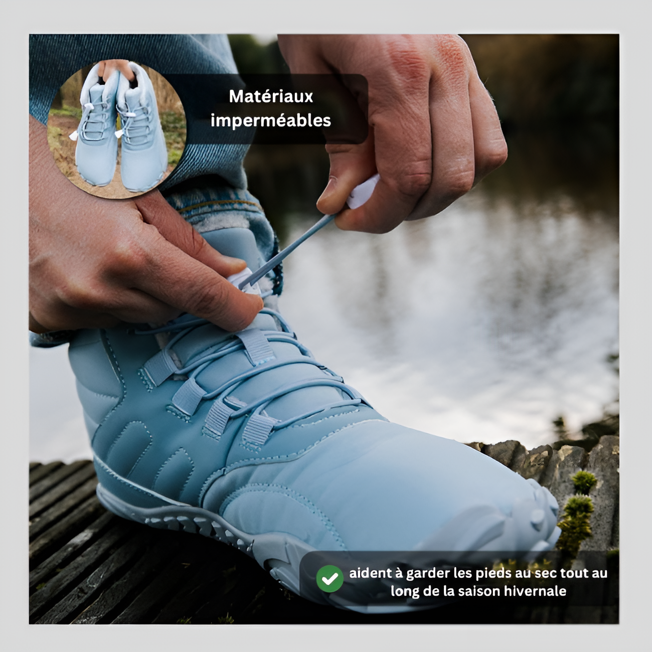 Chaussures pieds nus d'hiver antidérapantes et imperméables