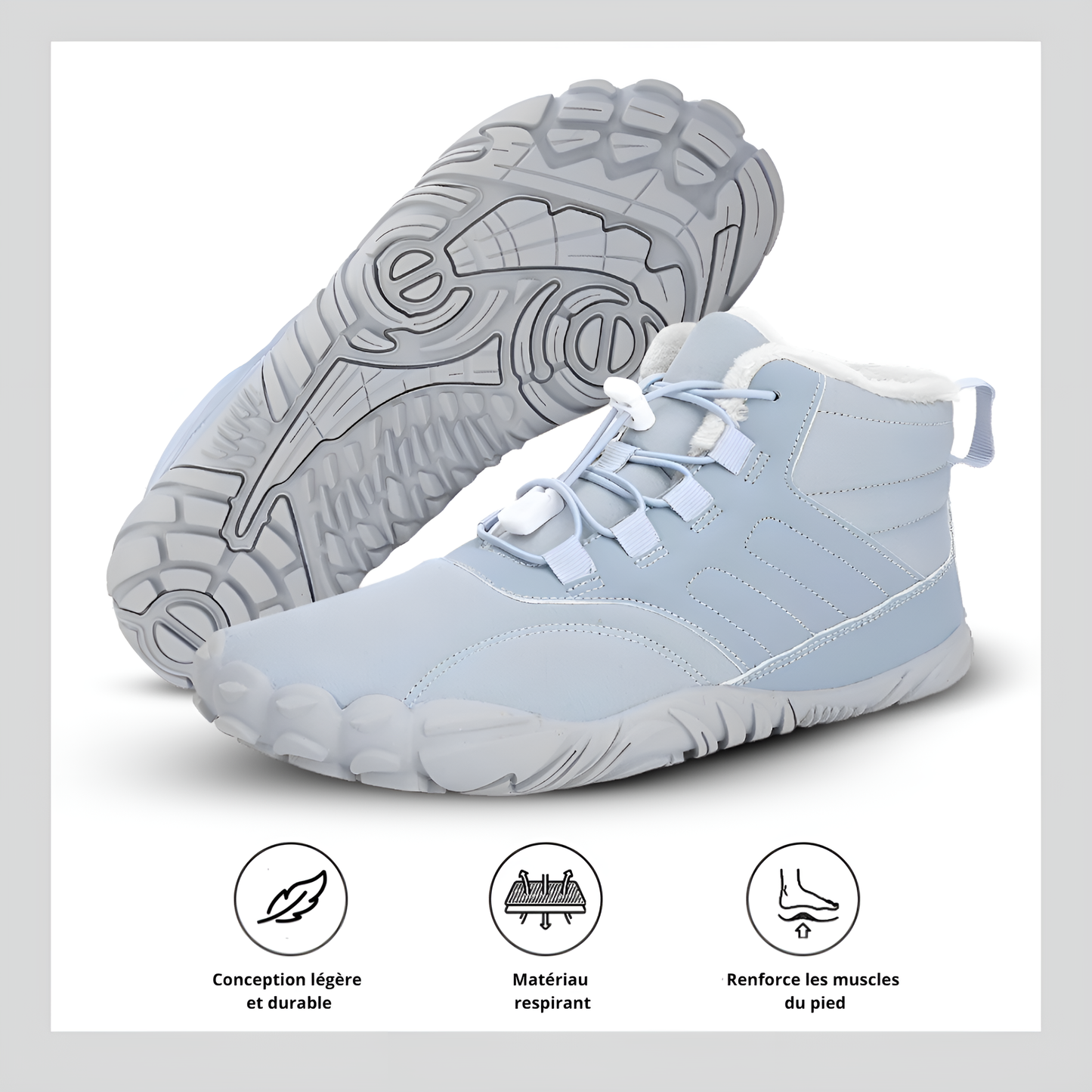 Chaussures pieds nus d'hiver antidérapantes et imperméables