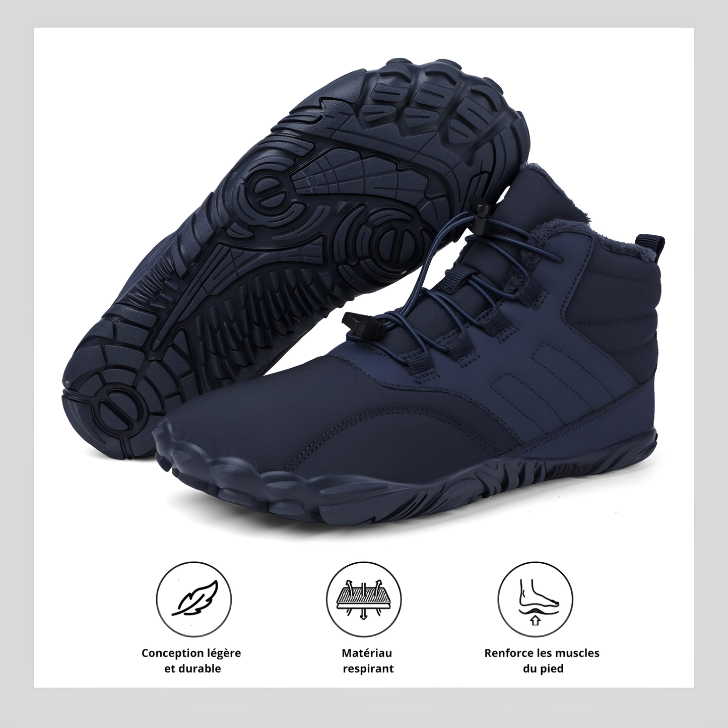 Chaussures pieds nus d'hiver antidérapantes et imperméables