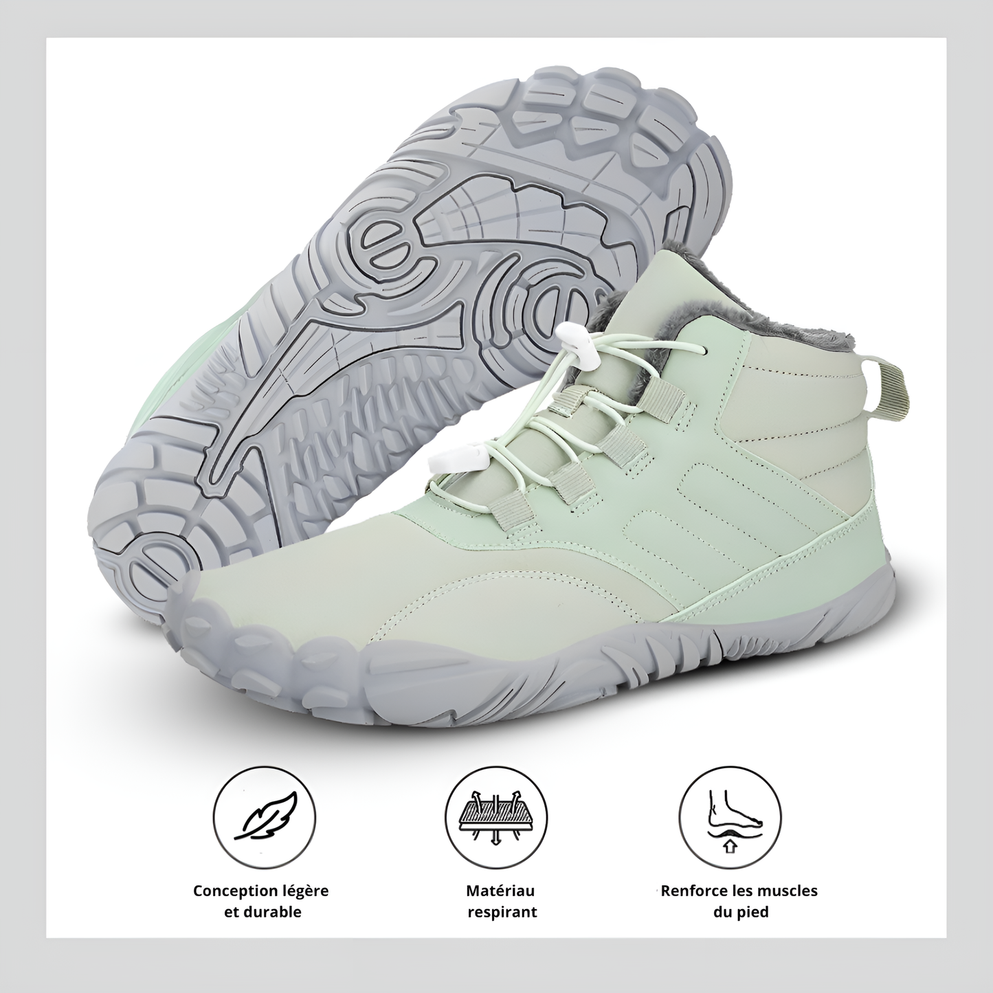 Chaussures pieds nus d'hiver antidérapantes et imperméables