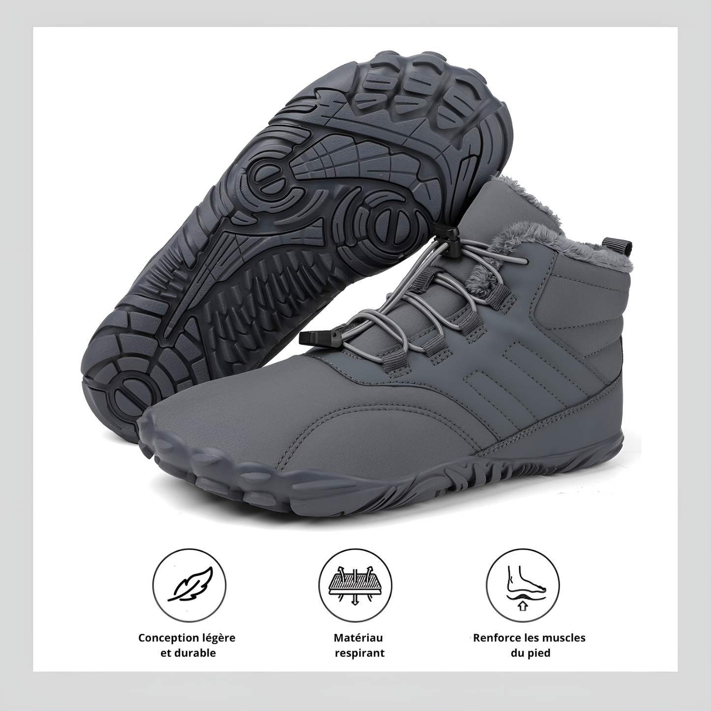 Chaussures pieds nus d'hiver antidérapantes et imperméables