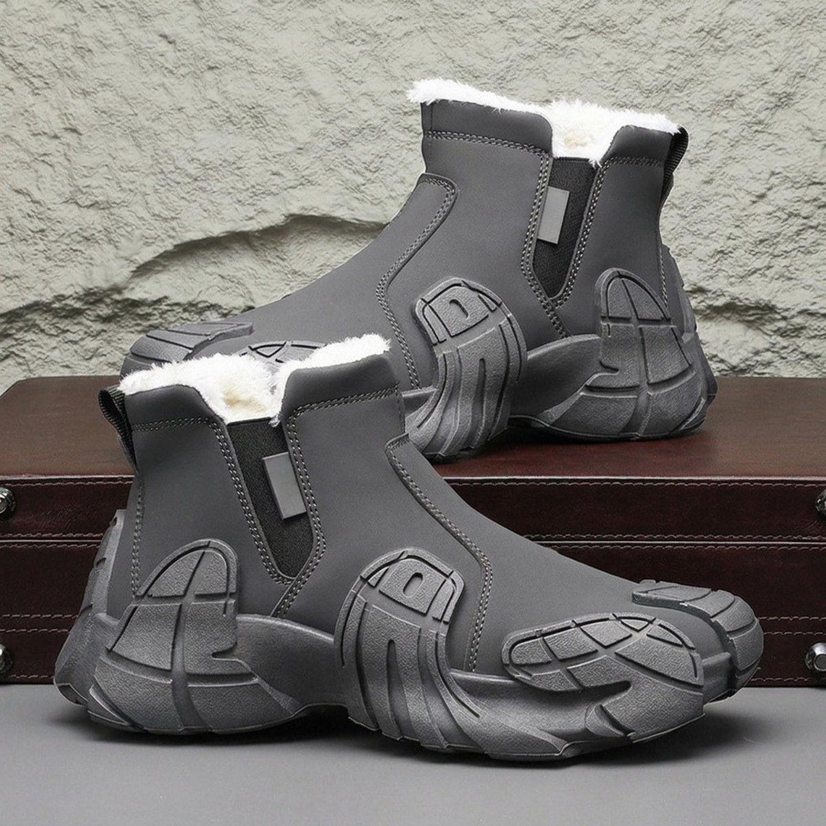 Bottes d'Hiver Doublées Sherpa Imperméables - Semelle Antidérapante.