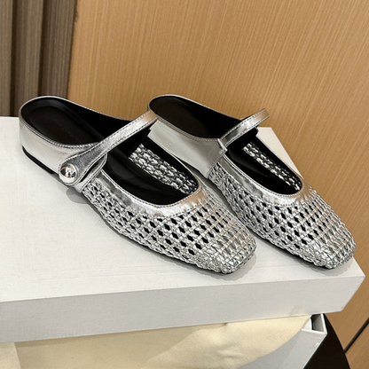 Mule Tressée Confort — Bout Carré & Bride Style Mary Jane