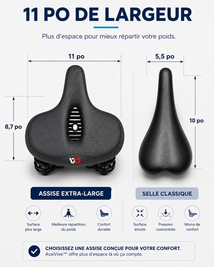 AssiVive™- Selle de Vélo Ergonomique Extra-Large