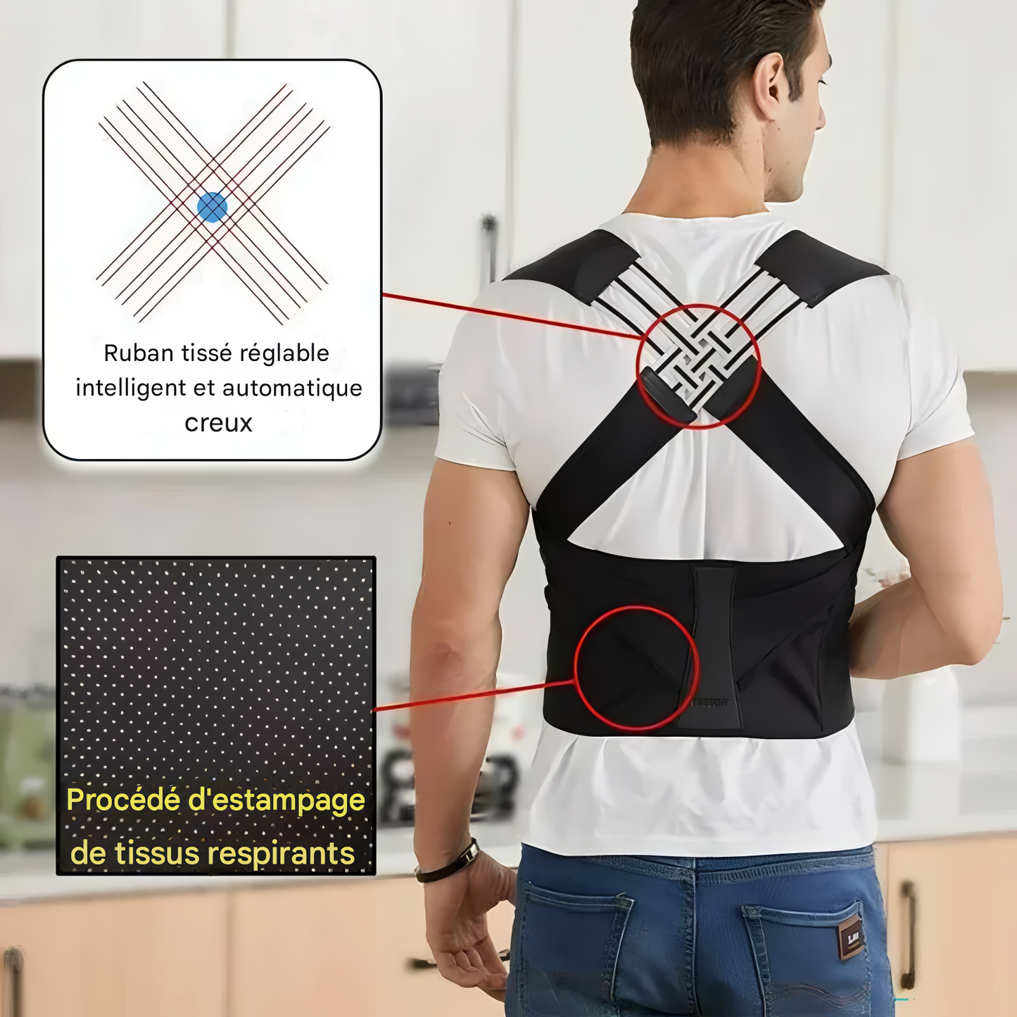PosturaFit Pro™-Correcteur de posture , Soulagement instantané du dos