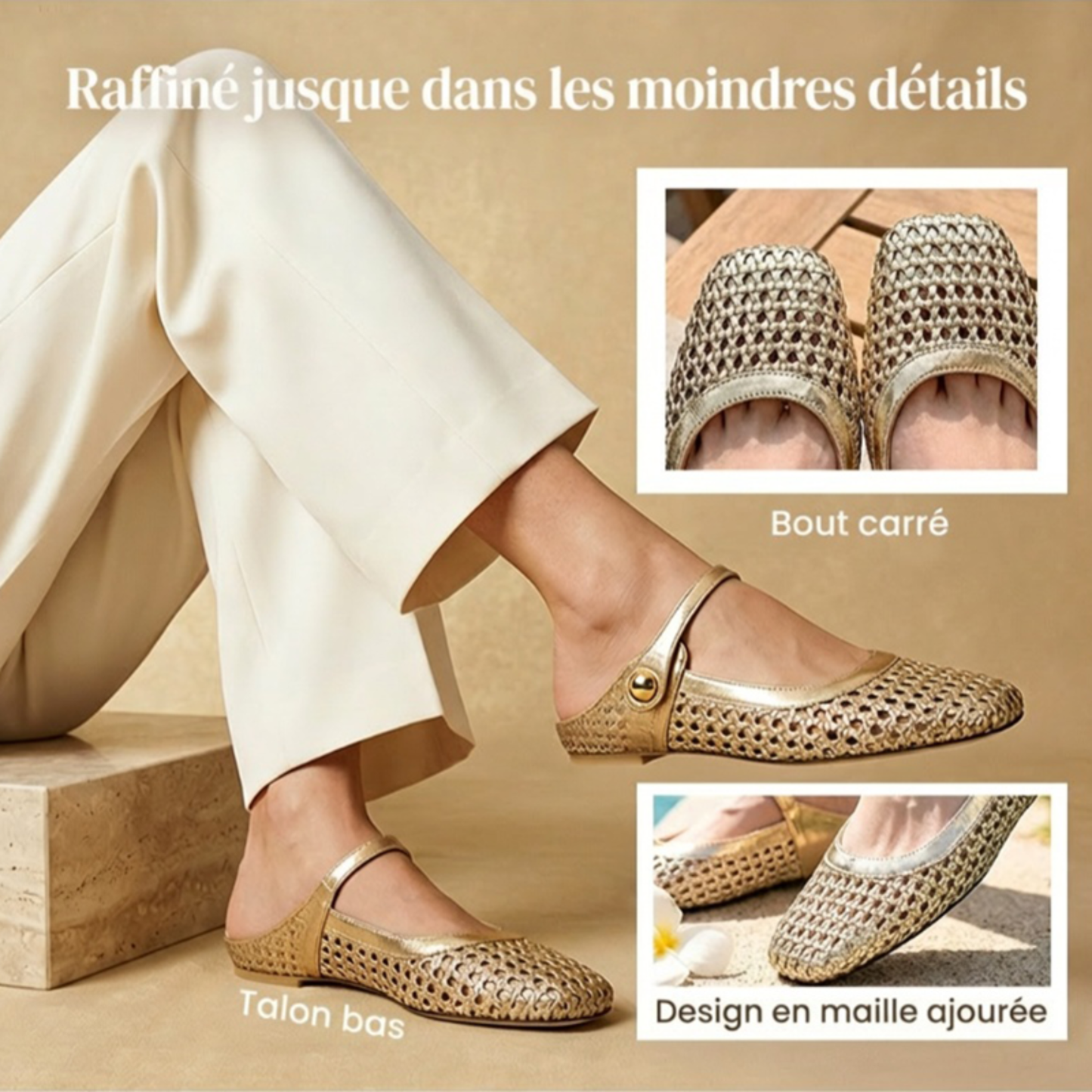 Mule Tressée Confort — Bout Carré & Bride Style Mary Jane