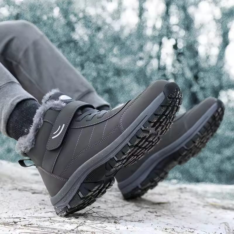 Leozcaa Bottes De Neige Pour Hommes Imperméables Hiver Pour Hommes Bottines Chaudes Fermeture Éclair à Enfiler Bottines Extérieures