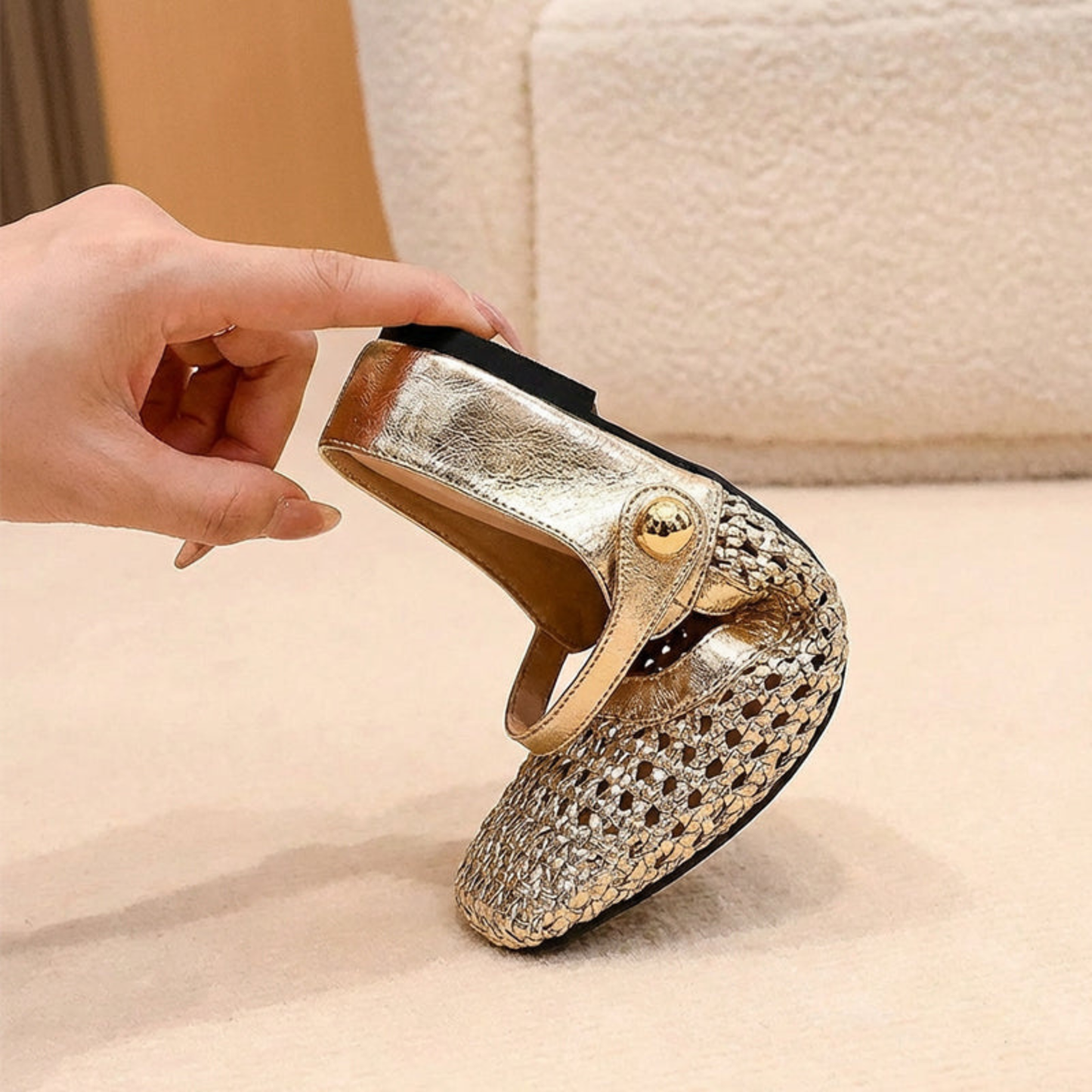 Mule Tressée Confort — Bout Carré & Bride Style Mary Jane
