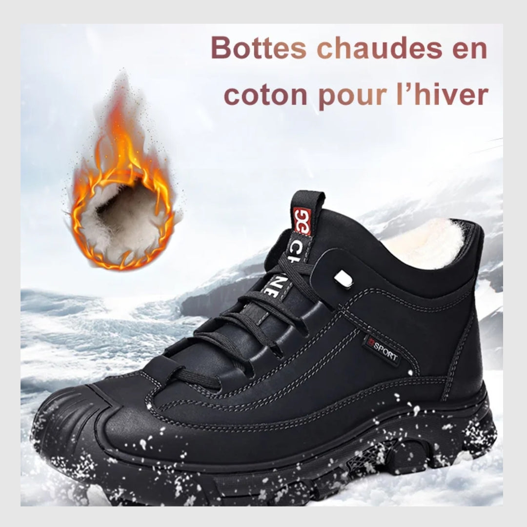 Chaussures en cuir chaud rembourrées pour hommes