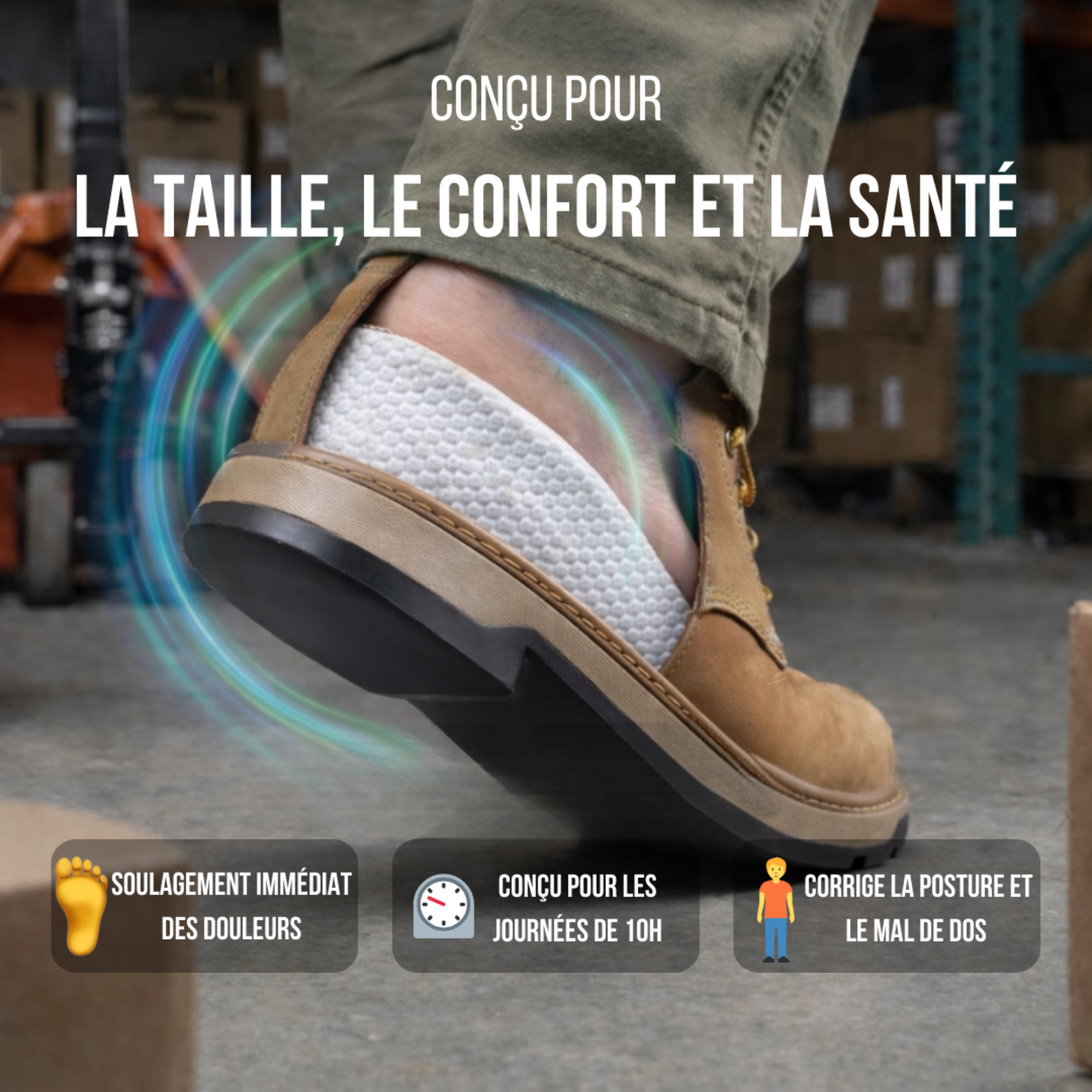 Semelles Rehaussantes ElevéQC™ Pro — Gagne jusqu'à 7,5 cm en toute discrétion.