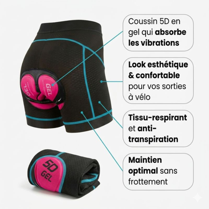 Short Vélo Femme Rembourré Gel 5D — Confort Longue Distance.
