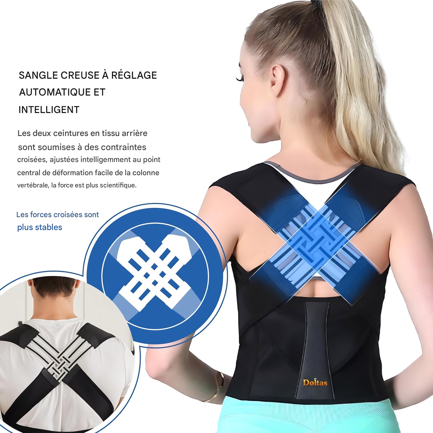 PosturaFit Pro™-Correcteur de posture , Soulagement instantané du dos