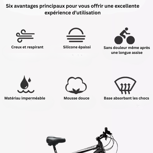 Selle CloudRide Pro™ — Pédalez sans douleur, enfin.