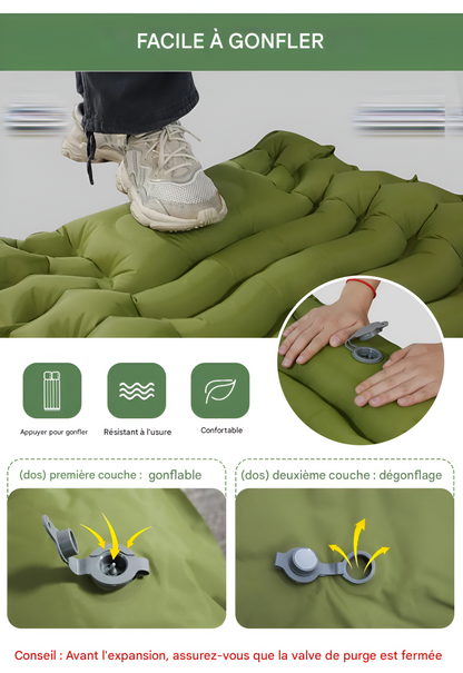 ConfortZen — Matelas gonflable léger, confortable et facile à gonfler