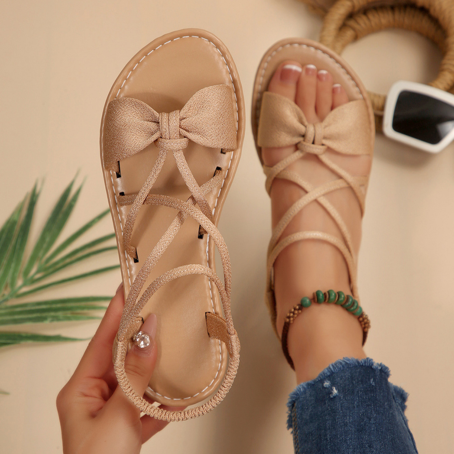 Sandales Riviera | Brides Croisées Légères — Confort Toute la Journée.