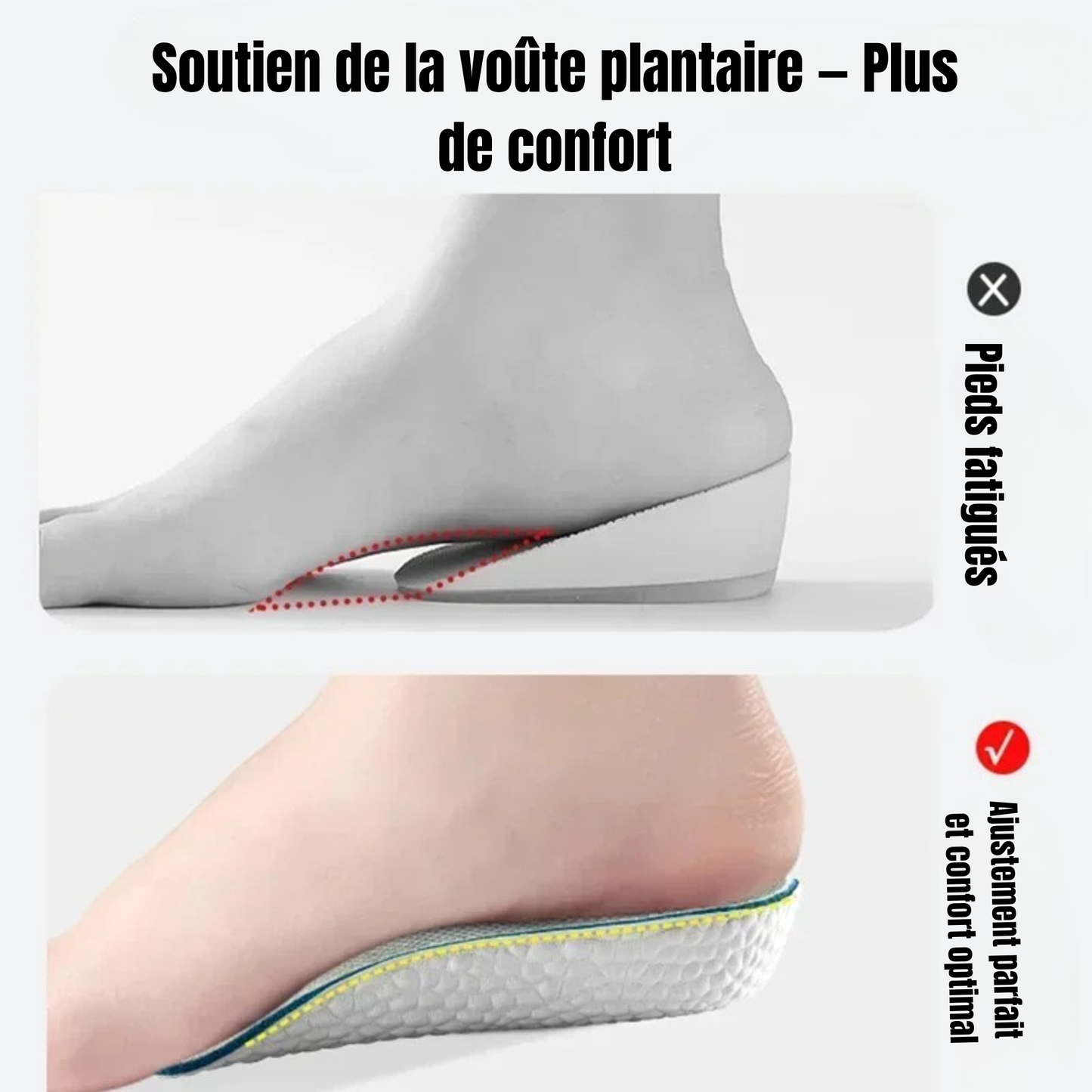 Semelles Rehaussantes ElevéQC™ Pro — Gagne jusqu'à 7,5 cm en toute discrétion.