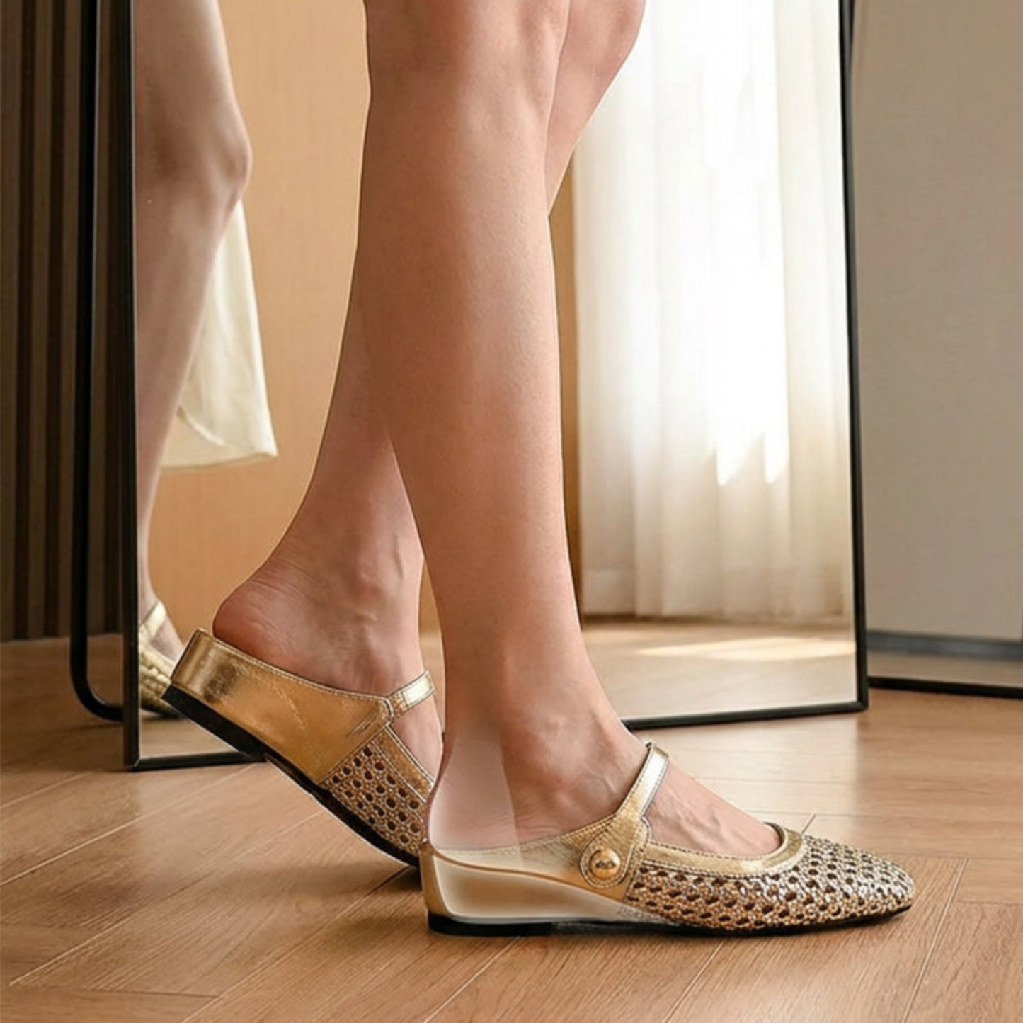 Mule Tressée Confort — Bout Carré & Bride Style Mary Jane