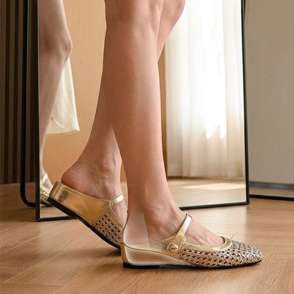 Mule Tressée Confort — Bout Carré & Bride Style Mary Jane