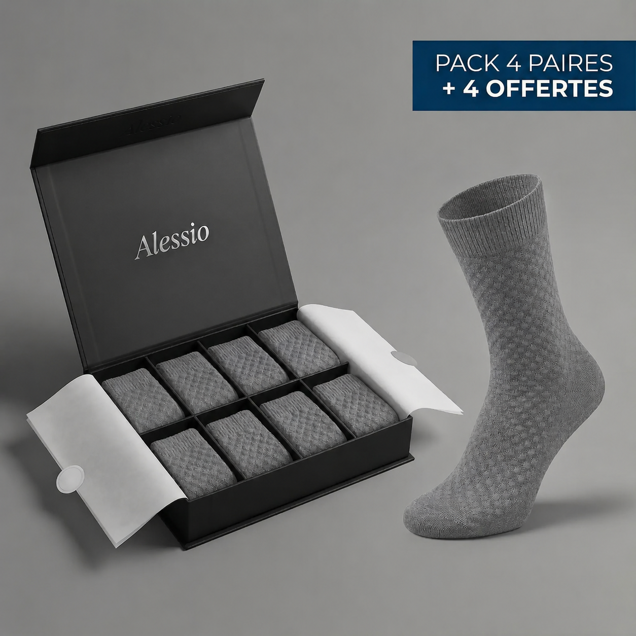 ALESSIO -chaussettes mi-hautes en bambou premium