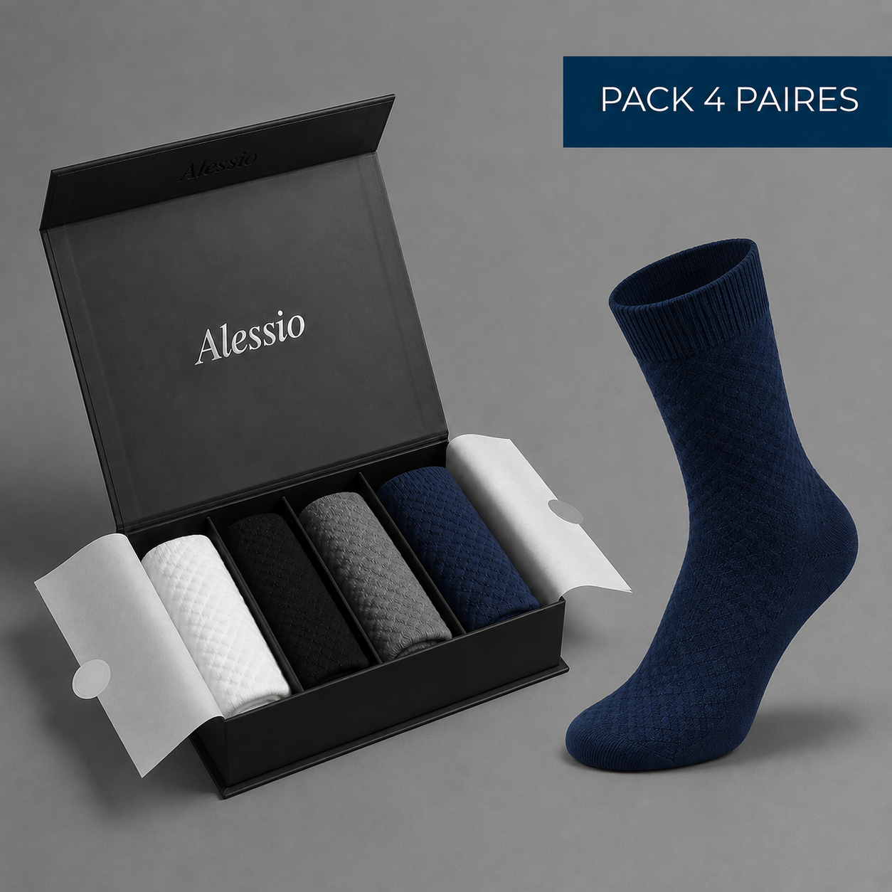 ALESSIO -chaussettes mi-hautes en bambou premium