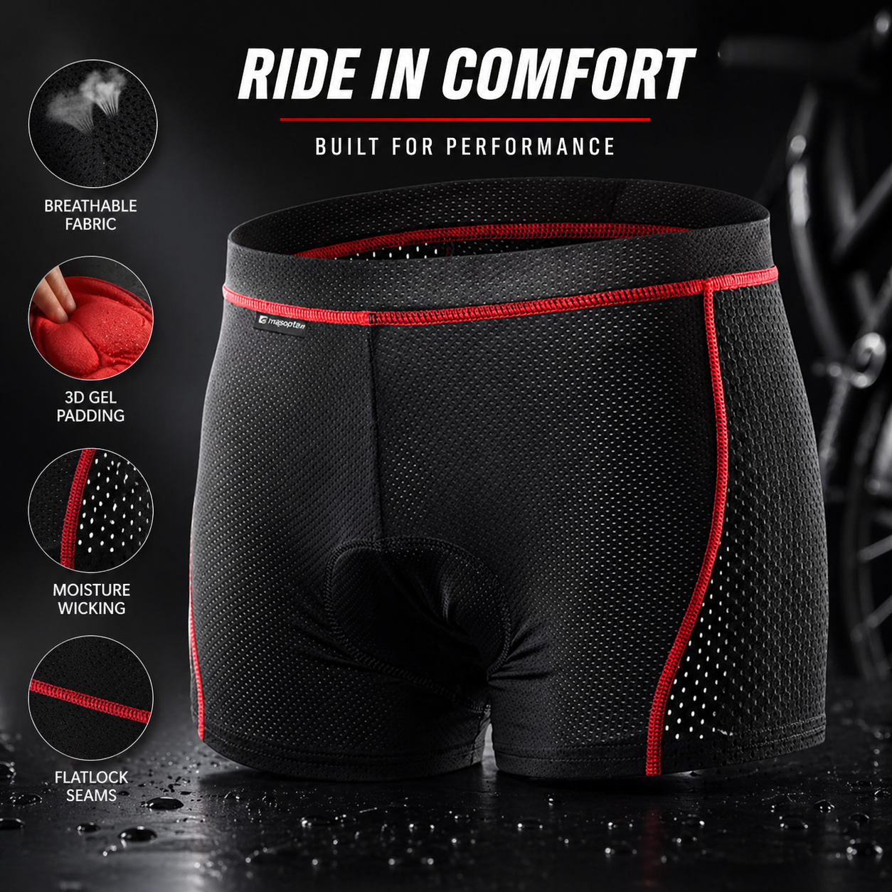 RouteFlex™ – Boxer de Cyclisme Gel 5D Ultra-Confort