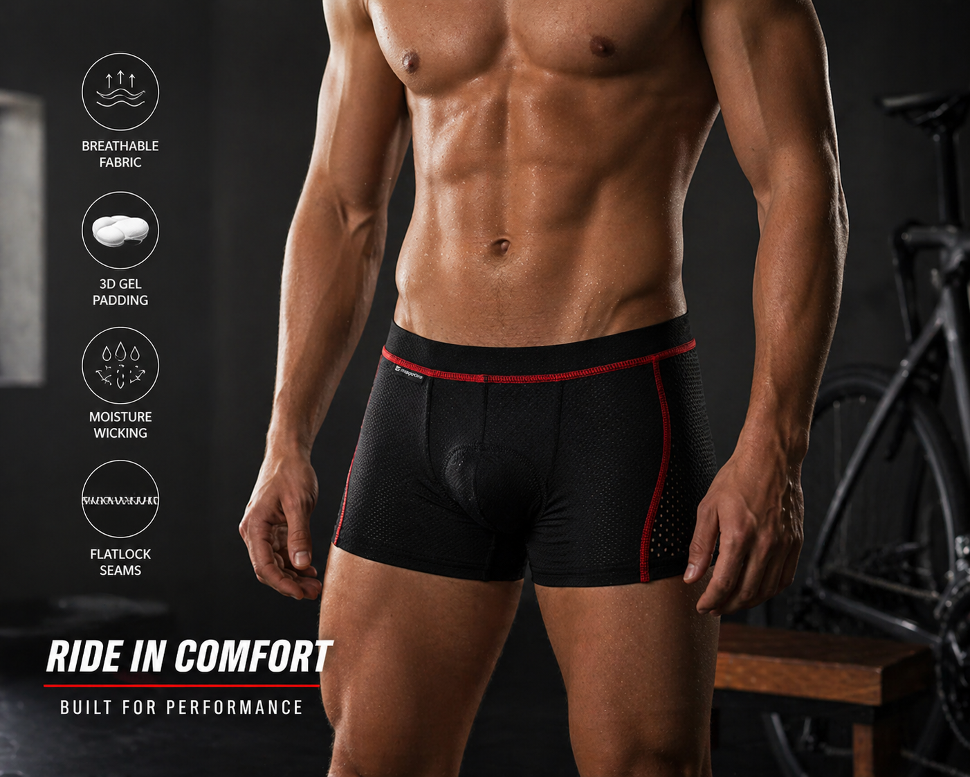 RouteFlex™ – Boxer de Cyclisme Gel 5D Ultra-Confort