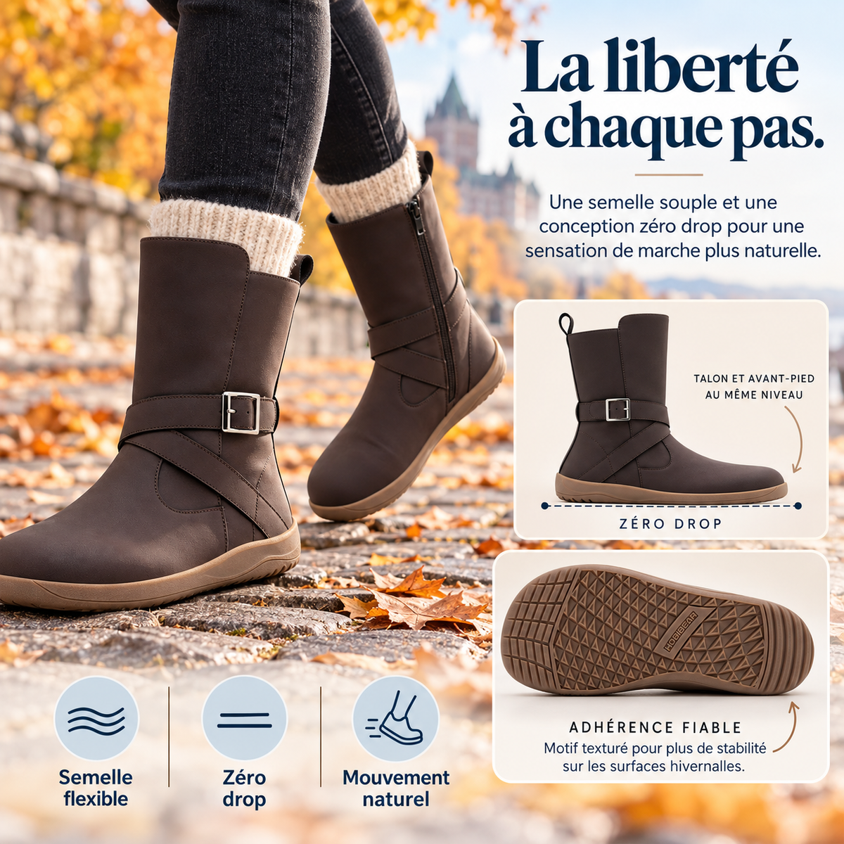Nordéa™ | Bottes barefoot d'automne et d'hiver