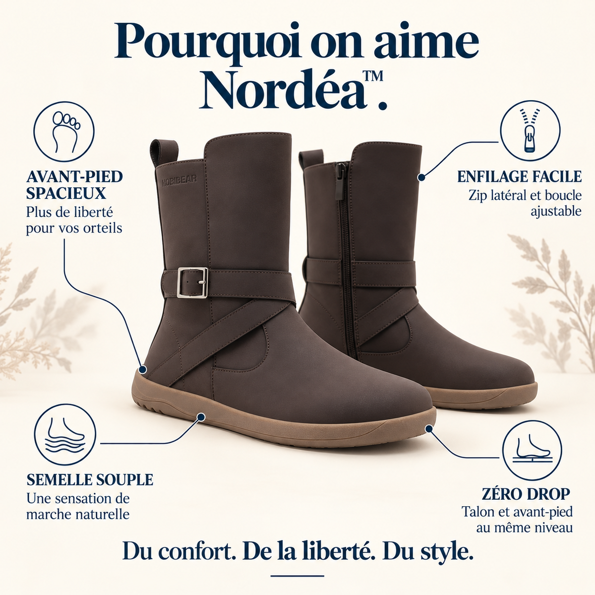 Nordéa™ | Bottes barefoot d'automne et d'hiver