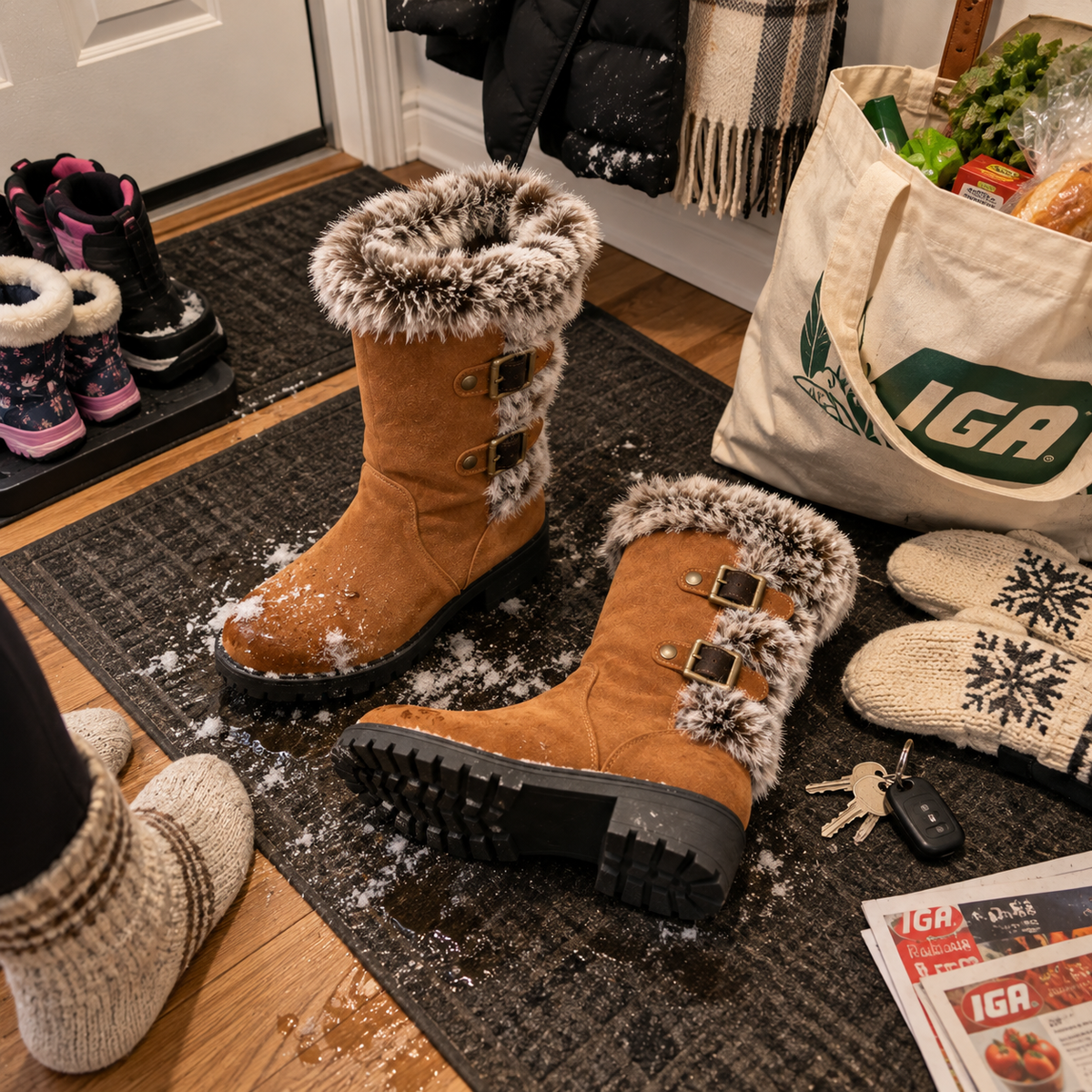 Bottes de neige pour femmes doublées