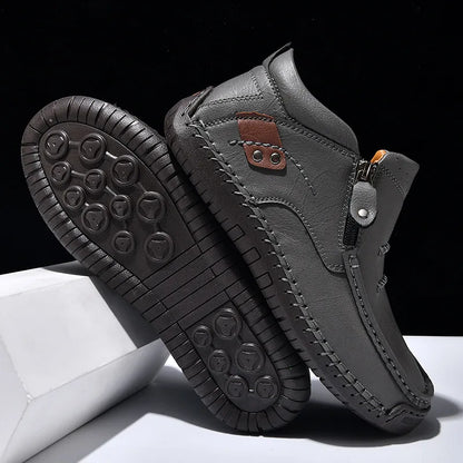 Baskets de Plein Air Rétro en Cuir PU pour Homme