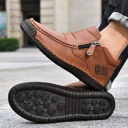 Baskets de Plein Air Rétro en Cuir PU pour Homme