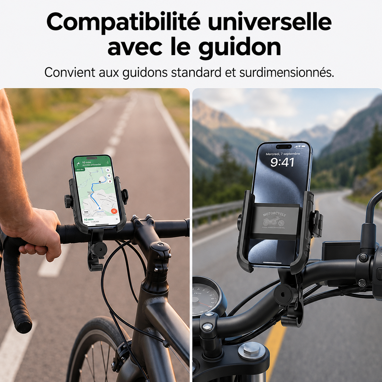 NordLock™ — Support téléphone SecureLock 360° pour vélo et moto