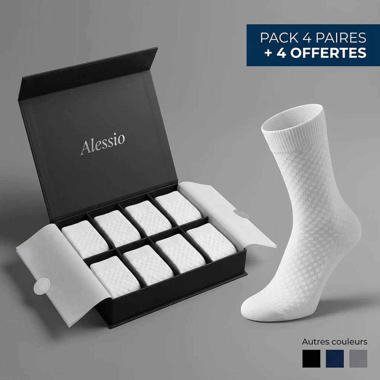 ALESSIO -chaussettes mi-hautes en bambou premium