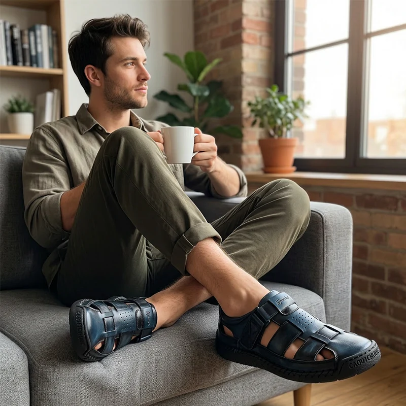 NordPied™ AéroMarche — Sandales Homme Respirantes à Bout Fermé