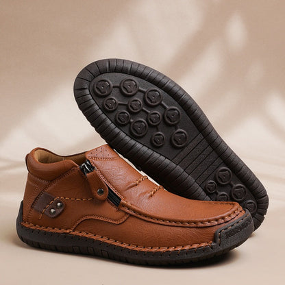 Baskets de Plein Air Rétro en Cuir PU pour Homme