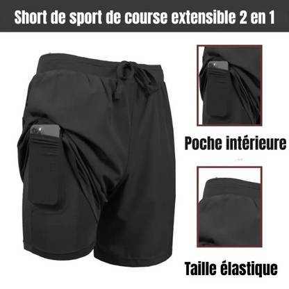 FlexMotion™ – Short Sport 2 en 1 Séchage Rapide avec Doublure Intégrée