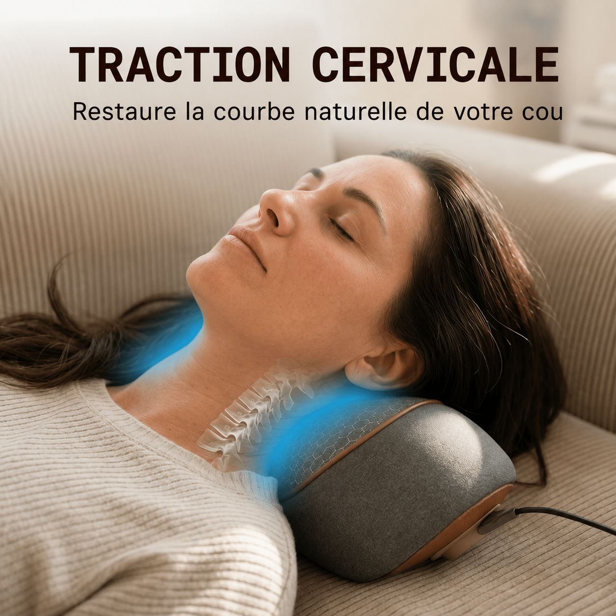 CerviRelax™ — Coussin de relaxation cervicale ergonomique