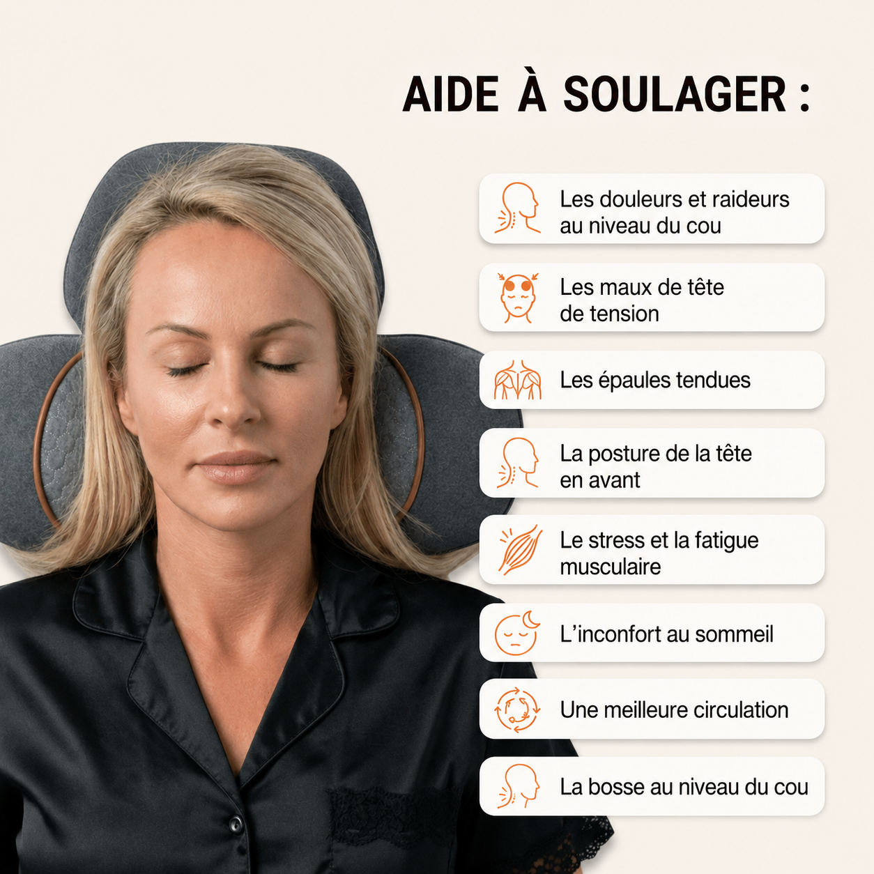 CerviRelax™ — Coussin de relaxation cervicale ergonomique